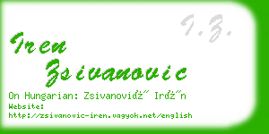 iren zsivanovic business card